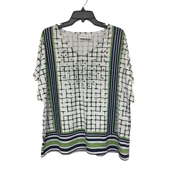 Zenergy by Chico's Short Dolman sleeve top Sparkly Studded Detail Sz 2 (U.S. 12) - Picture 7 of 9